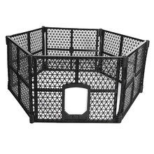 Black 6 Panel Foldable Pet Playpen